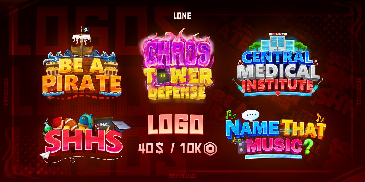 reyzillius's tweet image. New Commission Sheet with Updated Prices!!
Need a quick high quality logo? What are you waiting for🔥
discord : lonewalkerarts
#Roblox / #RobloxGFX / #RobloxLogos / #Logo / #GraphicDesign