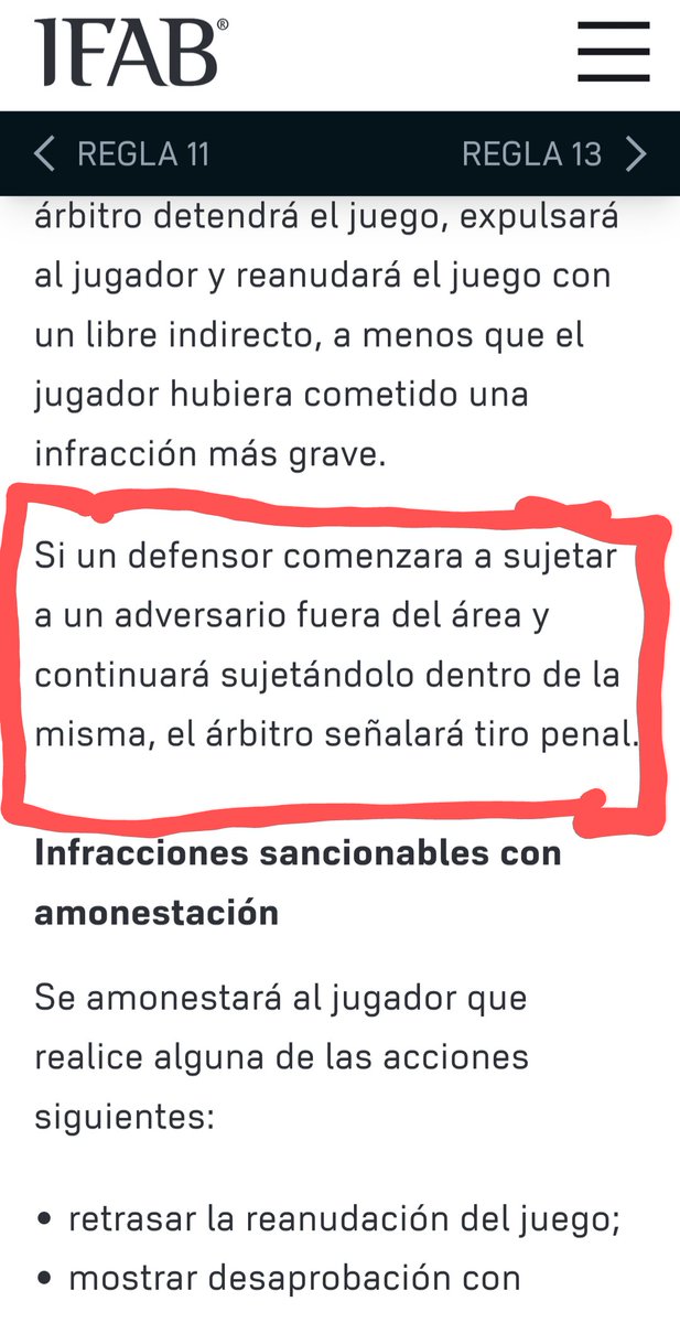 cavalgar1968's tweet image. La jugada del agarrón a Endrick es penalty.
Se ve en la imagen que el defensor le sigue agarrando en el área.
Y la ley 12 de la IFAB dice que en ese caso hay que pitar penalty