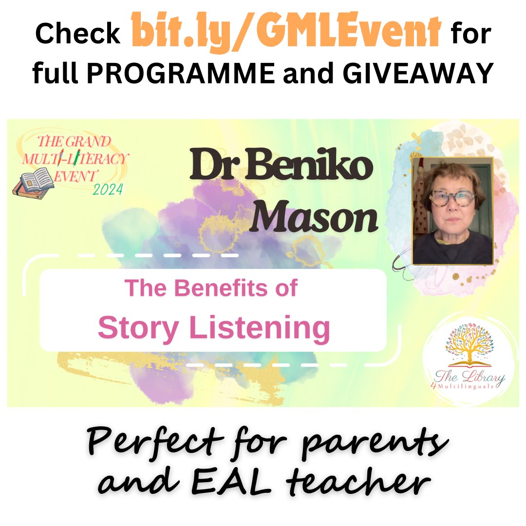 yoshito_ds's tweet image. Even when our children don&apos;t understand the language well, we can use books to develop their knowledge of it.

Join Dr Beniko Mason and me to see how STORY LISTENING can help.

Full programme of this FREE event at bit.ly/GMLEvent 

#eal #mfl #homelanguage