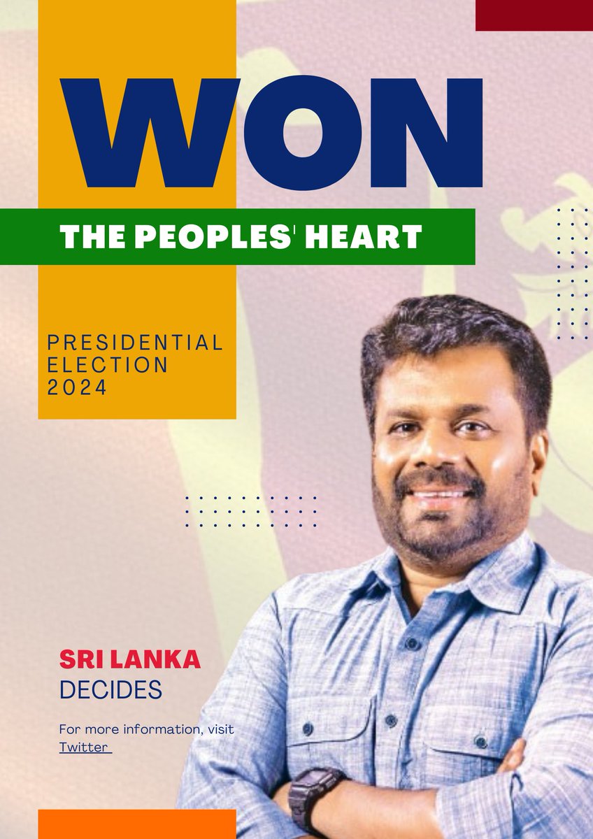 LiveSahan's tweet photo. #SLDECIDES🇱🇰
For the first time in Sri Lanka's history, the country's executive presidency is set to go to a third alternative under a left-wing front, away from the main parties.
#PresPollSL2024
#PresidentialElection2024 #SriLankaElections #SriLanka https://t.co/VWMpiGvhaN