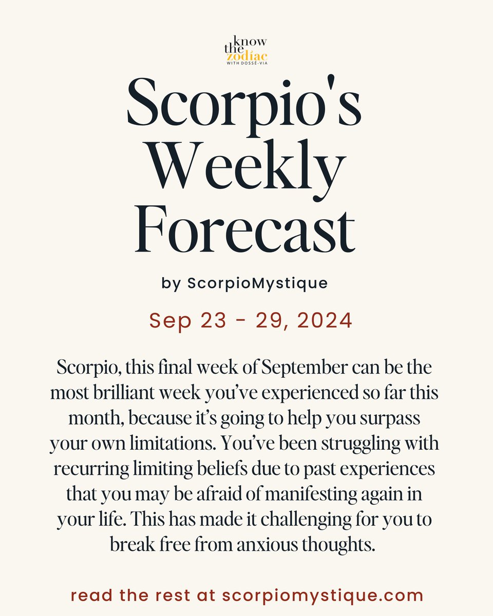 #Scorpio, read the rest of your weekly horoscope on the @knowthezodiac app or on my site: scorpiomystique.com/scorpios-weekl… ♏️♥️✨ have a great week!