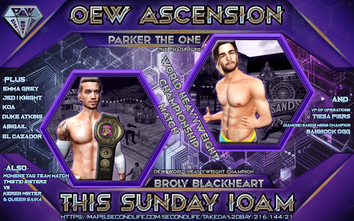 WrestlingOew's tweet photo. IT'S TIME TO ASCEND! This Sunday, OEW brings the heat! Huge Women’s Tag match, El Cazador returns vs Koa, Duke Atkins faces Jed I. Knight, and Emma Grey clashes with Abigail! Don't miss Ascension, 10 AM SLT! https://t.co/rxROfnJWvs https://t.co/AkBFxBAY0x