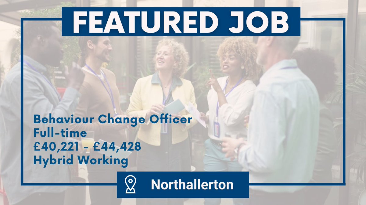 We’re Hiring: Behaviour Change Officer
Are you passionate about using behavioural science to make a real difference? Join our team as a Behaviour Change Officer.

🔎 Apply now! rebrand.ly/8650ie5

#BehaviourChange #JobOpening #PublicHealth #BehaviouralScience #NorthYorkshire
