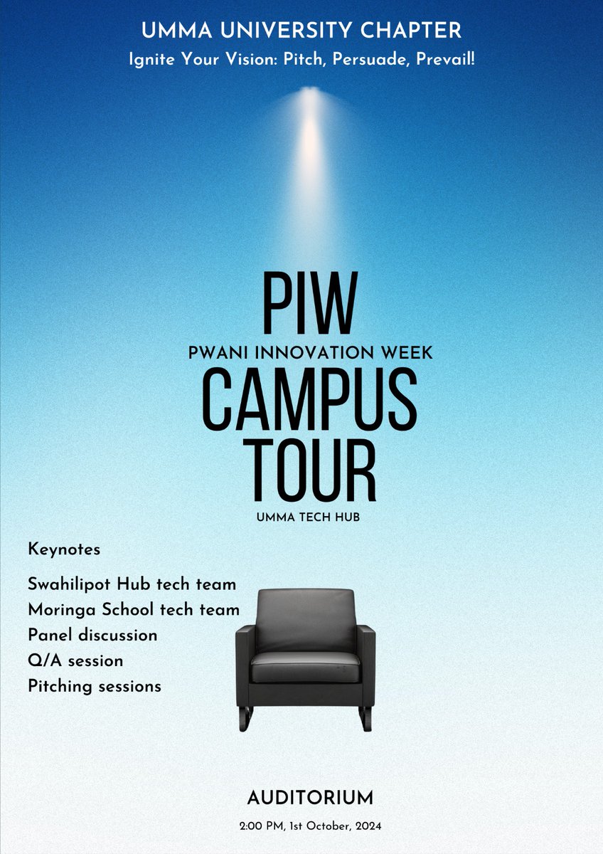 UUTechHub's tweet photo. Join us at Pwani Campus Tour: UMMA CHAPTER, on October 1st, 2024, for an exciting event featuring the esteemed presence of the SwahiliPot Tech Team, Moringa Tech Team, and engaging QA sessions. https://t.co/HUwIvp1FLI