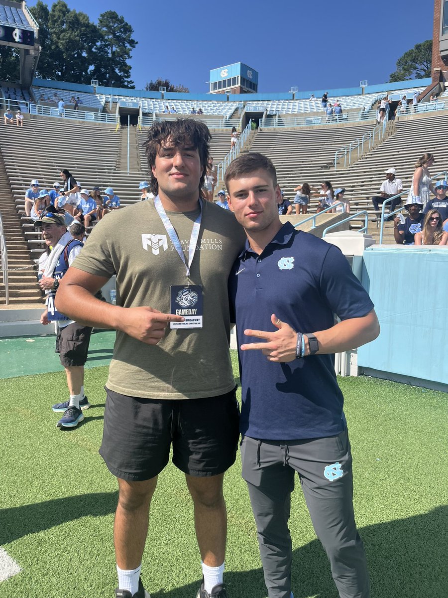 Preston Broadway (@pbroadway77) on Twitter photo I had a great visit with <a href="/UNCFootball/">Carolina Football</a> yesterday‼️I got to meet a lot of new people and the energy was amazing‼️
Thanks to all the coaches and I hope to be back soon🐏🩵🩵‼️<a href="/CoachClemUNC/">Randy Clements</a> <a href="/CoachMackBrown/">Mack Brown</a> <a href="/ChipLindsey11/">Chip Lindsey</a> <a href="/CoachGalloway7/">Lonnie Galloway</a> <a href="/dbernstein_/">Daniel Bernstein</a> <a href="/julianrowecohen/">Julian Rowe-Cohen</a> <a href="/Coach_TL/">Thomas Langley</a> I had a great visit with <a href="/UNCFootball/">Carolina Football</a> yesterday‼️I got to meet a lot of new people and the energy was amazing‼️
Thanks to all the coaches and I hope to be back soon🐏🩵🩵‼️<a href="/CoachClemUNC/">Randy Clements</a> <a href="/CoachMackBrown/">Mack Brown</a> <a href="/ChipLindsey11/">Chip Lindsey</a> <a href="/CoachGalloway7/">Lonnie Galloway</a> <a href="/dbernstein_/">Daniel Bernstein</a> <a href="/julianrowecohen/">Julian Rowe-Cohen</a> <a href="/Coach_TL/">Thomas Langley</a>