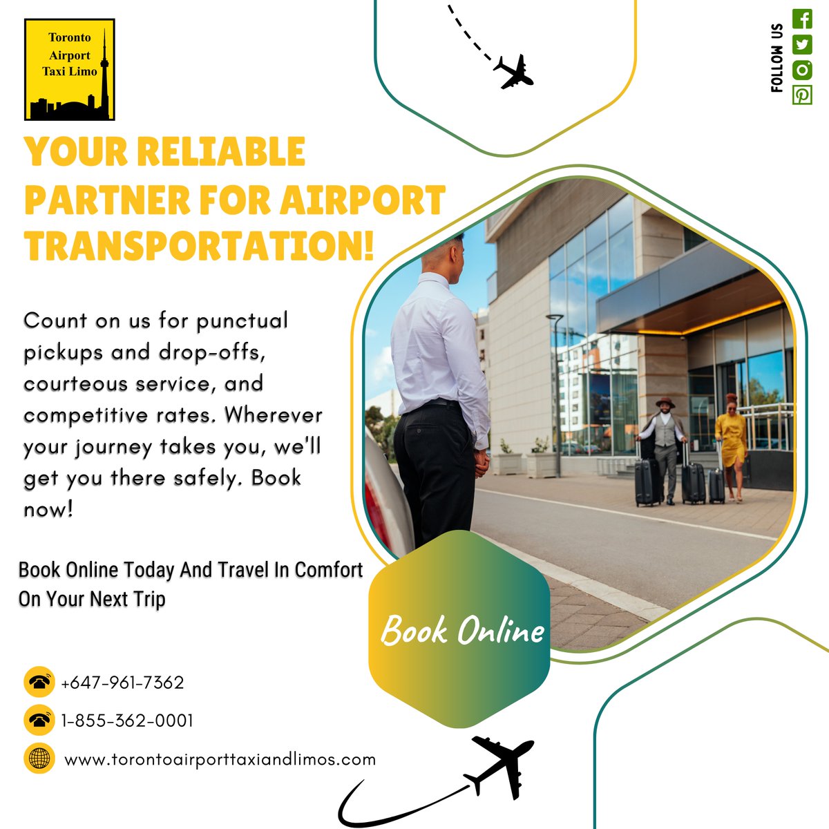 TorontoAir91020's tweet photo. โ๏ธ Ready to travel in style and comfort? Look no further! Whether you're heading to the airport or your next big meeting, we've got you covered with punctual pickups, courteous service, and competitive rates.
#AirportTransfers #TravelInStyle #TorontoLimo #AirportLimo #Booknow https://t.co/4fSezZZDtQ