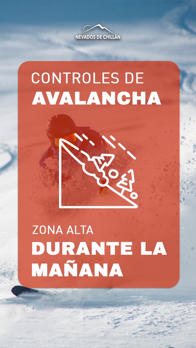 ℹ️ informamos que el día de hoy Domingo 22 de Septiembre durante el transcurso de la mañana se estarán realizando controles de avalancha 💥 en la zona alta de la estación de esquí, es por esta razón que se podrían escuchar fuertes estruendos 💥.