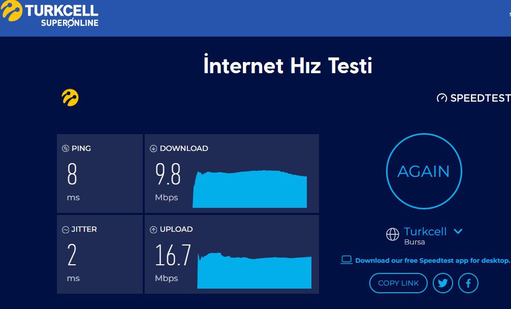 poyraz_cgp's tweet photo. @Turkcell 100 Mbps denilen internet ve hız testi ölçümü sonrası müşteri hizmetlerini aradım. 

"Eğer talebiniz olursa, şikayetinizin giderilebilmesi ve hattınızın kontrolü için ücreti karşılığında teknik servise yönlendirebilirim." 

Yazık.. @TurkcellHizmet https://t.co/RJZhGhjIIs