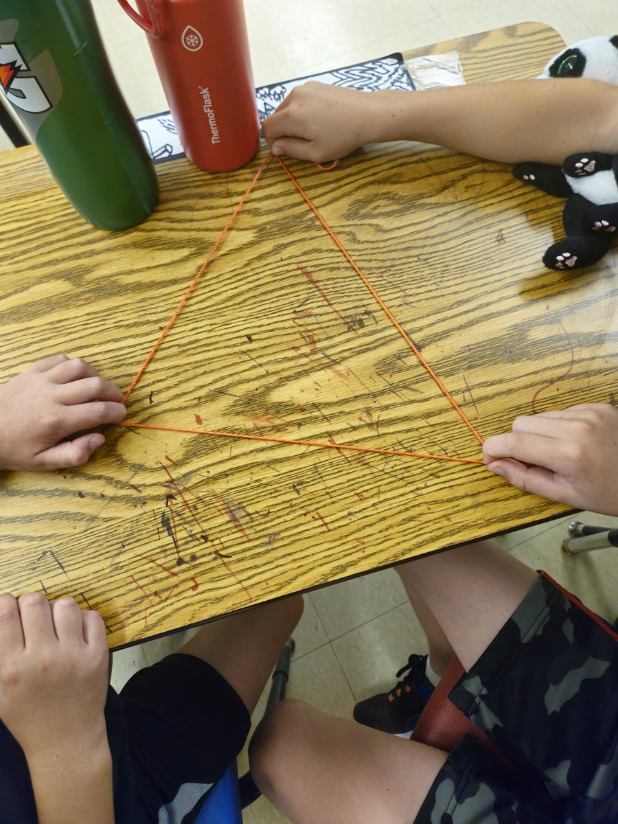 MisterQuayson's tweet photo. In Math worked talked about working in teams and how everyone is important to help the team achieve its goals! In groups we worked together to build different shapes using string! https://t.co/0b57UVstGO