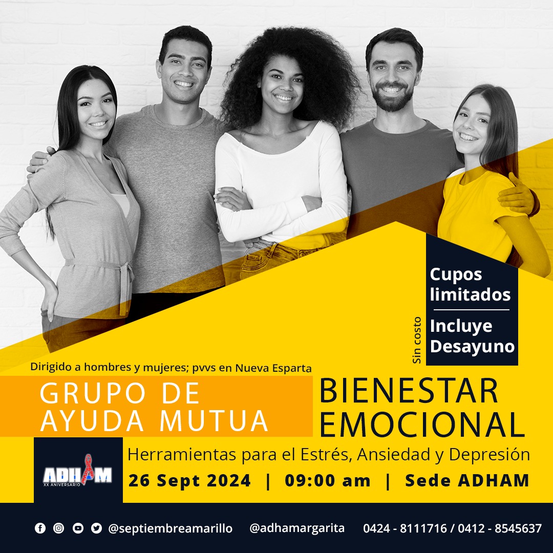 Conducido por profesional y dirigido a hombres y mujeres ; pvvs en NE.
Atendiendo a nuestros usuarios/AS y sus necesidades.
Contacta y reserva tú cupo, es gratis y limitado.
#ADHAM
#GrupoAutoayuda
#BienestarEmocional
#ADHAMargarita
#NuevaEsparta
#Venezuela