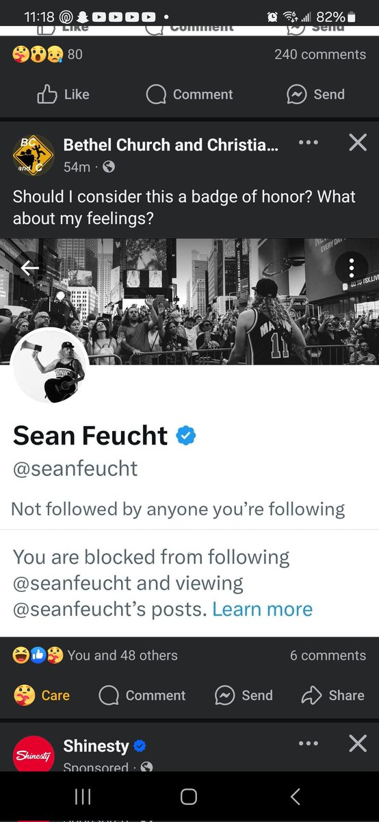 SSGMADSENJ's tweet photo. @seanfeucht why would you block anyone?  Wouldn't you want them to  hear your message?  Also why does @BillJohnson2013 wear glasses if yall are able heal people? https://t.co/pey1lKuRyy