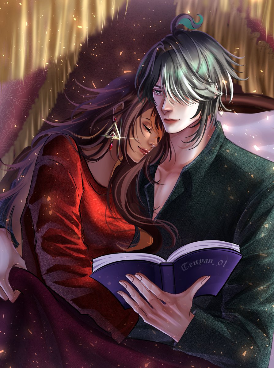 🔥: I'll let you spoil me for once
🌱: ... (he's secretly happy)

#Haidehya #Haiya #ゼンディシ #アルディシ #dehyatham #dehya #alhaitham fanart
I commissioned <a href="/Tenyan_01/">TENYAN/R NEW POST❤️‍🩹</a>