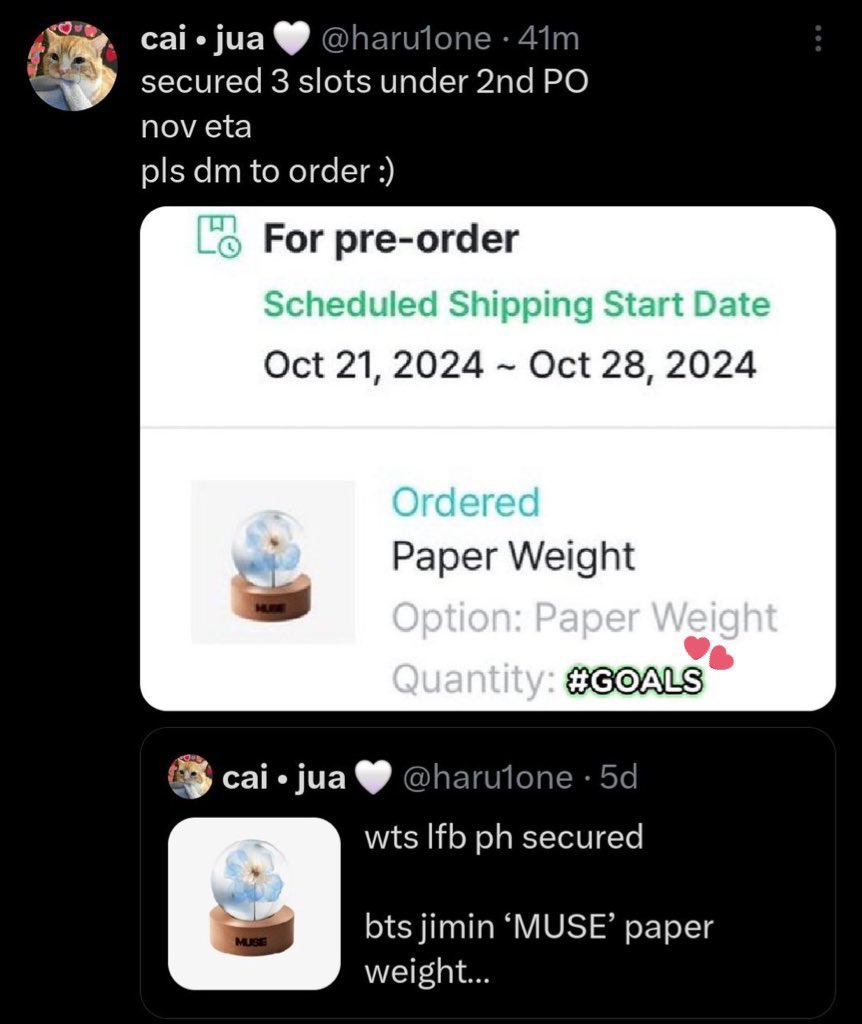 prkchs's tweet photo. ❕DWAYOR❕

— received my order #cairoproofs but i was super anxious with our transaction knowing there’s a 98% possibility na ikaw si @micasazz 
— having to use the same stickers as your wm, format of your selling tweets, having the same address can never be a coincidence to me https://t.co/KEIqZW4Smn