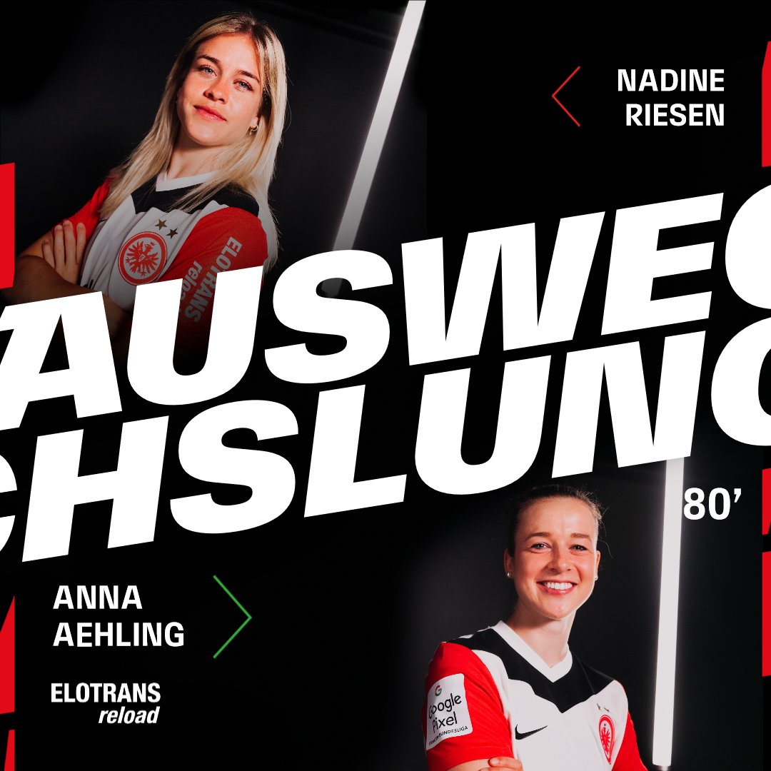 EintrachtFrauen's tweet photo. ⏱️ 80.: 🔁🔁
––––––
#SGE #EintrachtFrauen | #DieLiga #PDMSGE | 0:4 https://t.co/MAj6Tanq2q