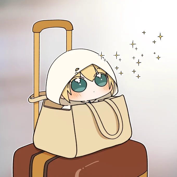 先日見かけたご旅行中の方のぬいちゃんの連れ方が『世界を見せてあげながら移動してる』感じでめーっちゃかわいかったのでまんばちゃんで描いちゃった! 