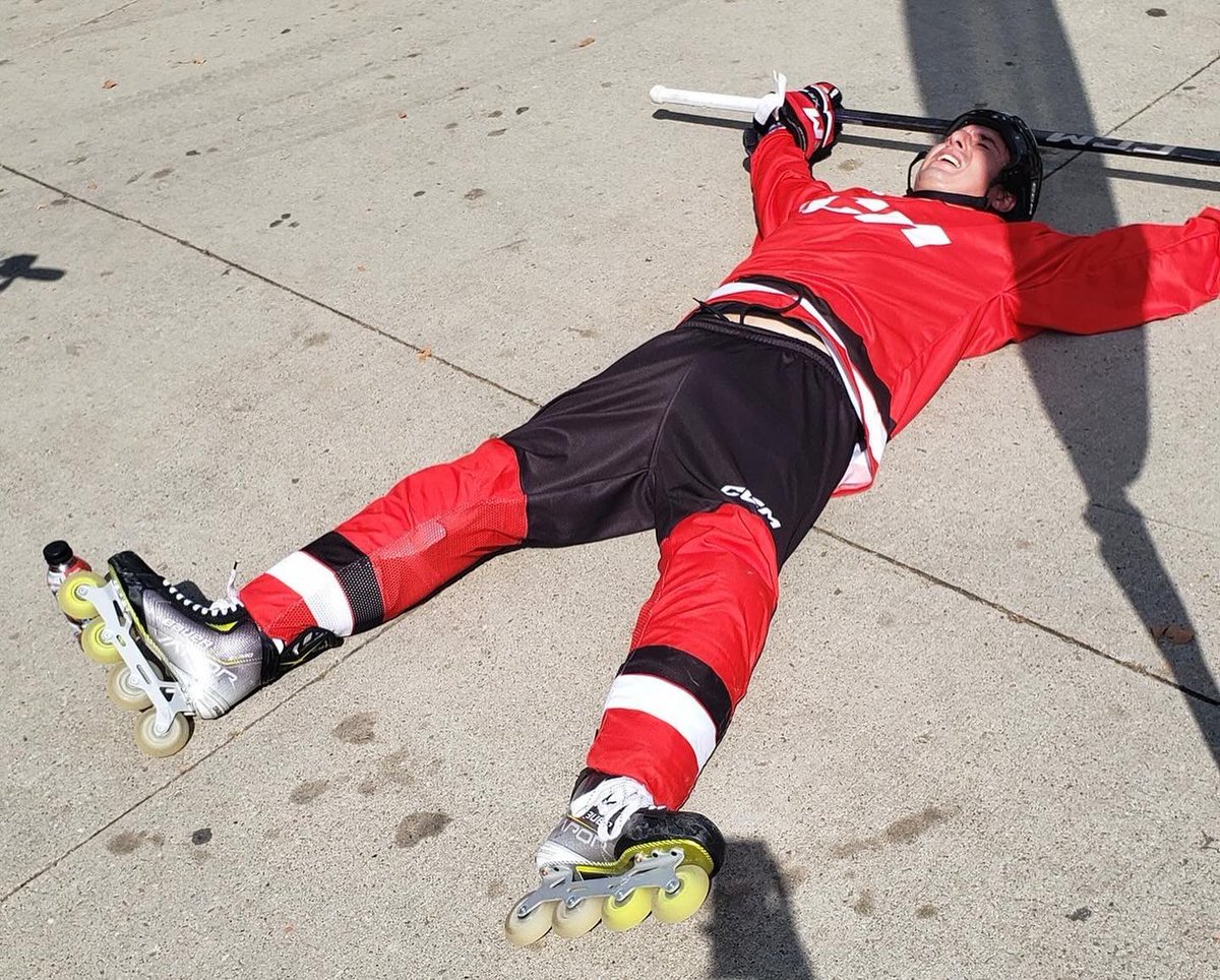MikeGrinnell_'s tweet photo. Another @chicletscup in the books. Very grateful. Thank you to all of Chiclets Nation, the city of London and Team CCM for donating money to cancer research for me to join the boys and win it all. Is winning the top roller division good?? I feel like it is. https://t.co/6eRDjFkScX