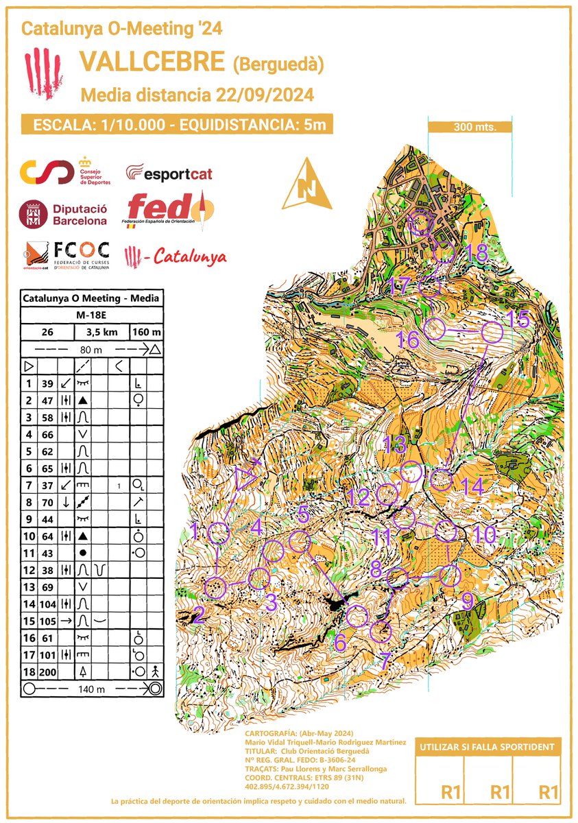 🟢 RESULTADOS MEDIA: 🧭🗺️ 7ª #LEOP2024 - 🏆 'Catalunya O-Meeting'.
DESTACADO:
🥇 Mónica de Miguel (CEAM-O) - F18E
🥉 Óscar Tamarit (Valencia-O) - M20E
🥉 Alejandro López (Sant Joan) - M16
¡👏!
🟢 fedo.org/web/competicio…
Info:
ℹ️ orientacio.cat/o-catalunya/co…
#orientación #orienteering