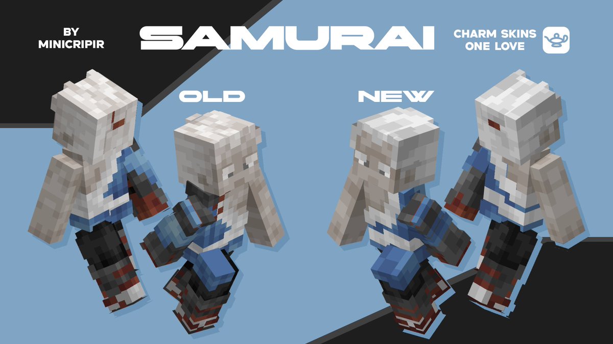 CharmMiniCripir's tweet photo. For comparison:
Samurai in old and new style
#minecraft #minecraftskin #skin #blockbench #minecraftmodel #pixelart #disign https://t.co/1aAa3WkMv6