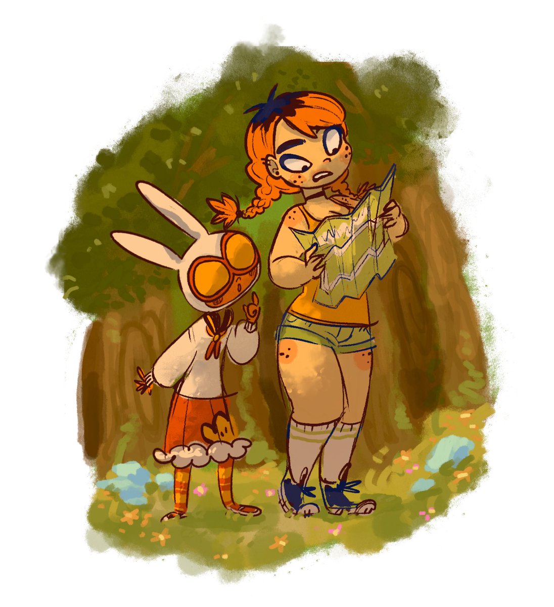 Apricollo's tweet photo. Quick doodle of the lesbians https://t.co/BJlR1KWe4O