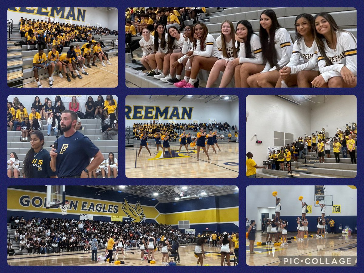 Gina Cobb (@ginabcobb) on Twitter photo We had another <a href="/GoldenFHSEagles/">Freeman High School</a> first this week. Our first school-wide pep rally was a success! We had another <a href="/GoldenFHSEagles/">Freeman High School</a> first this week. Our first school-wide pep rally was a success!