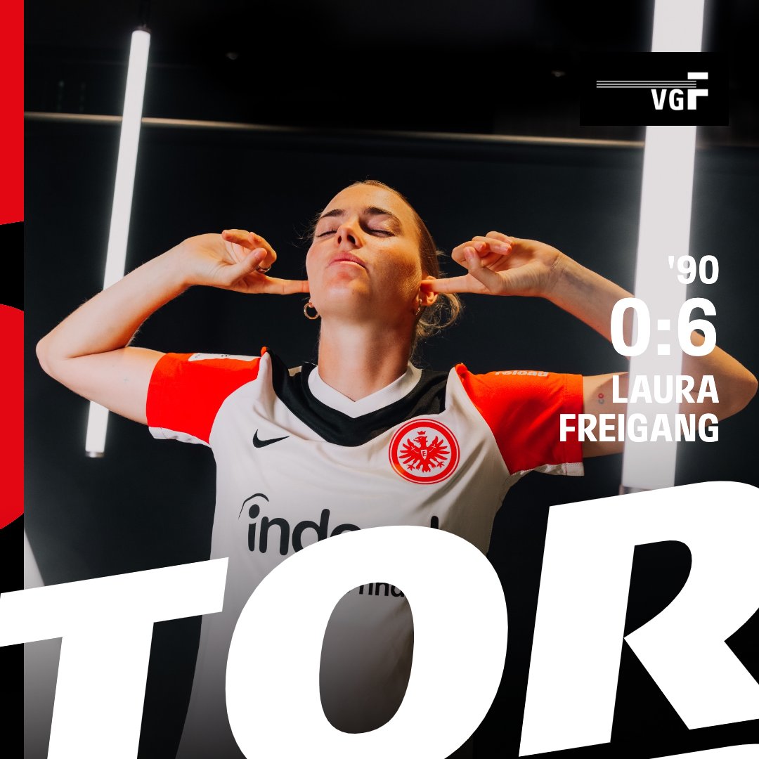 EintrachtFrauen's tweet photo. ⏱️ 90.: Und Laura zum Dritten 😎
––––––
#SGE #EintrachtFrauen | #DieLiga #PDMSGE | 0:6 https://t.co/vcBJKZjEY8