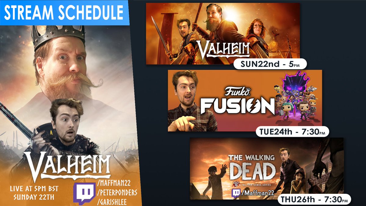 Hi all you lovely people! Here is the twitch schedule for the next week! 
Sunday, September 22, 2024 5:00 PM - Valheim with the wonderful <a href="/PeterPondersTV/">PeterPonders</a>  &amp; @garishlee  - Like before this will be open for everyone to join if they wish! Join Deerdale and help us build a huge