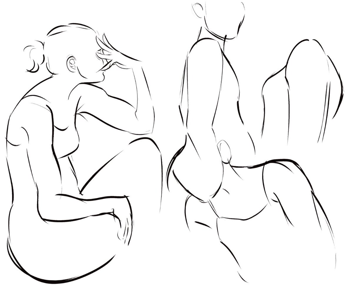 one of the things i struggle with in art is the fact that i constantly erase and redo things. so i tried doing sketches where i sat on my other hand and wasnt allowed to undo or erase, but what actually helped was doing sketches where i could only do ONE confident stroke per line 