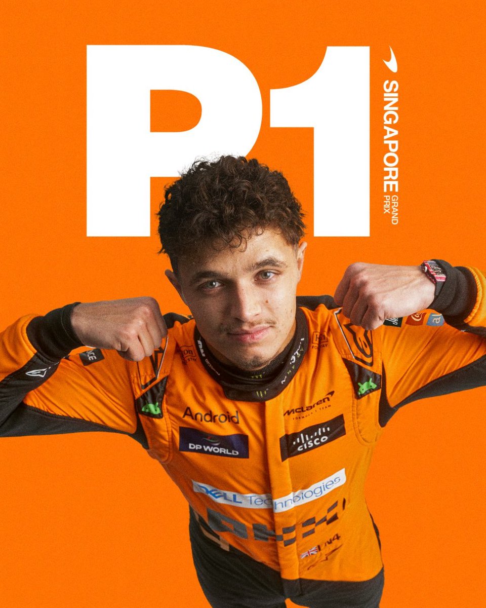 F1Tornello's tweet photo. #F1 Aplastante victoria de Lando Norris en el #SingaporeGP. Verstappen terminó segundo y Piastri tercero. Detrás Russell y Leclerc. Checo Pérez finalizó 10° y Colapinto 11° en gran fin de semana. No golpeó el auto, ganó posiciones al comienzo y mantuvo buen ritmo 💪🏁 https://t.co/C3O3V6I02G
