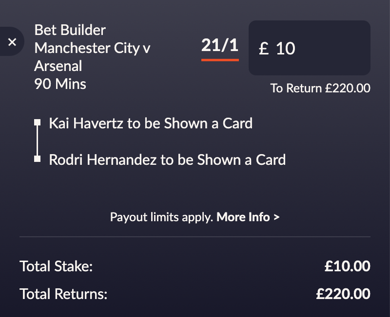 TheCardDealer's tweet photo. 🟨 MAN CITY vs ARSENAL DOUBLE!! 🟥

❤️ I’ll also be giving £50 cash to a random follower who LIKES & RT's this post!!

Bet £10 on this bet & get £30 free bets here:
https://t.co/UYyXTMvsMp

🇩🇪 Havertz received the most cards for Arsenal last season, receiving 11 yellows in 29 90s in the PL

🇪🇸 Rodri received the most cards for Man City last season, receiving 8 yellows & 1 red in 32 90s in the PL

#AD | New Customer Offer | T&C's Apply | 18+ | https://t.co/KzJwsjiiUI