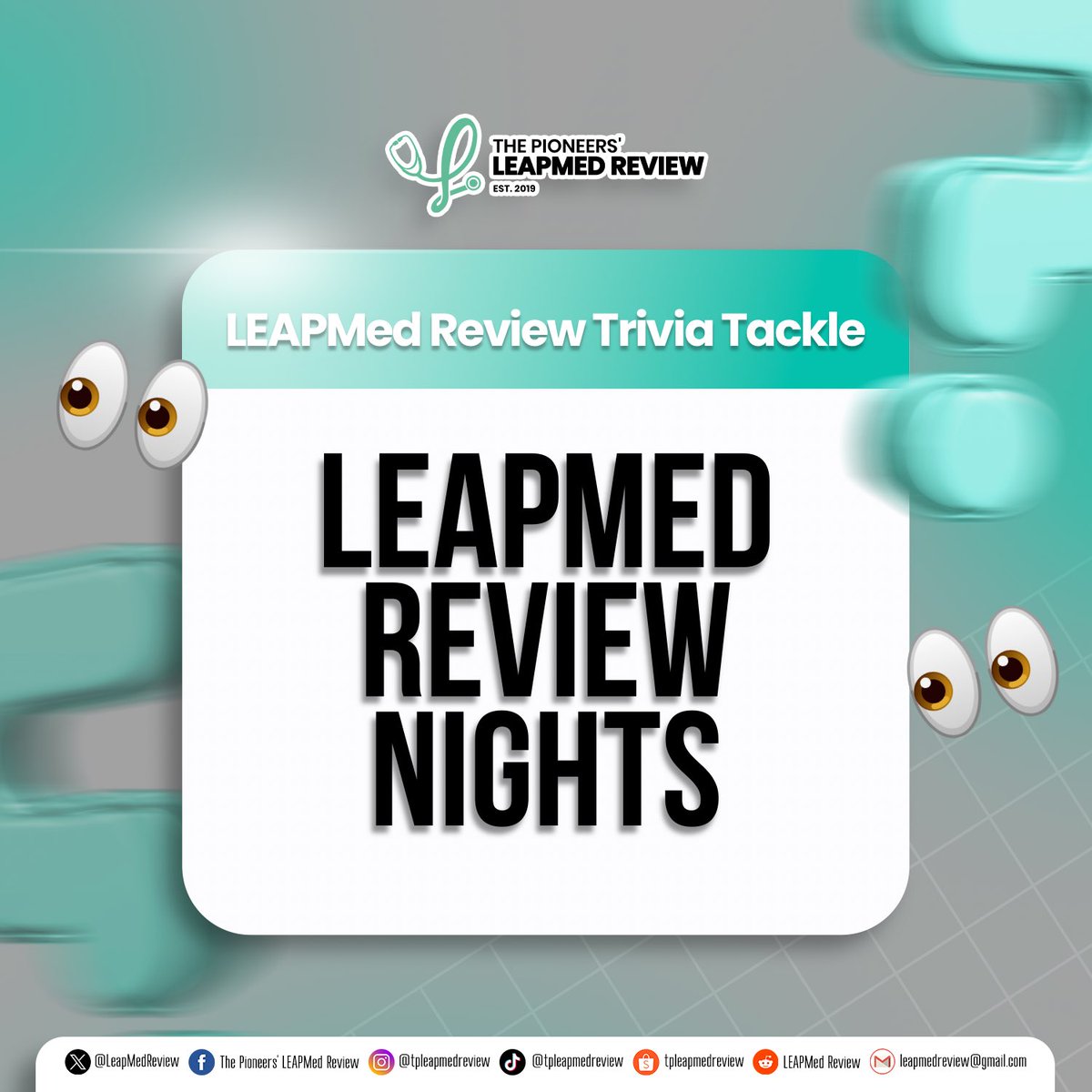LEAPMedReview's tweet photo. Want to quiz how well you can take on the subjects of the LEAPMed Entrance Examinations? 🤓

Head on to our Instagram Stories/Facebook Updates to participate in our Weeknight quizzes and get your brains riled up as we near the LEAPMed exams! 

#TPLR2025 #leapmedreviewph #leapmed https://t.co/izdYggjC2Z