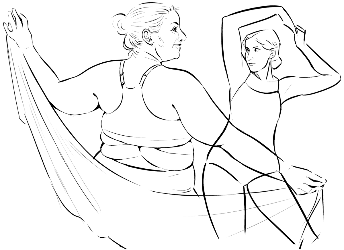 one of the things i struggle with in art is the fact that i constantly erase and redo things. so i tried doing sketches where i sat on my other hand and wasnt allowed to undo or erase, but what actually helped was doing sketches where i could only do ONE confident stroke per line 