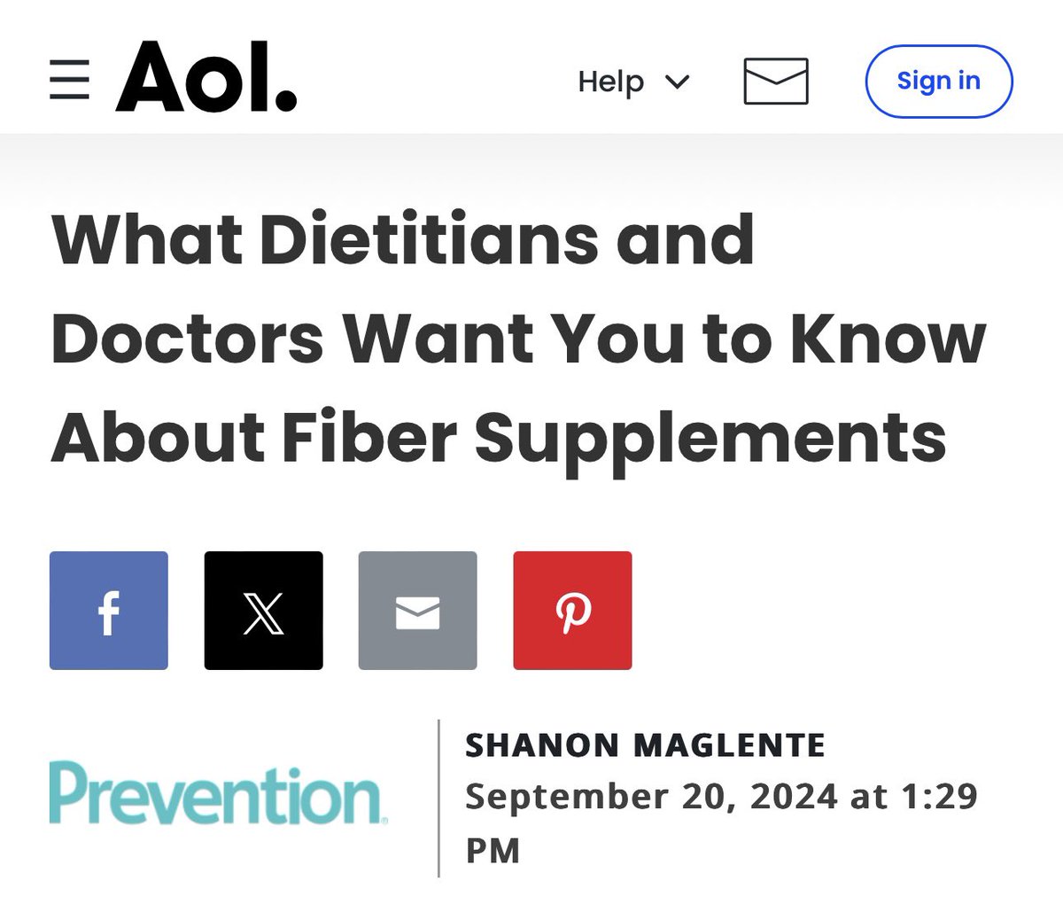 Do you focus on getting enough daily #fiber in your diet? Fiber supports health in many ways, and you CAN meet your needs. If you don’t eat the daily recommended intake for fruit &amp; veggies, focus on fiber! My colleagues and I share more in this <a href="/AOL/">AOL.com</a> post!
aol.com/dietitians-doc…