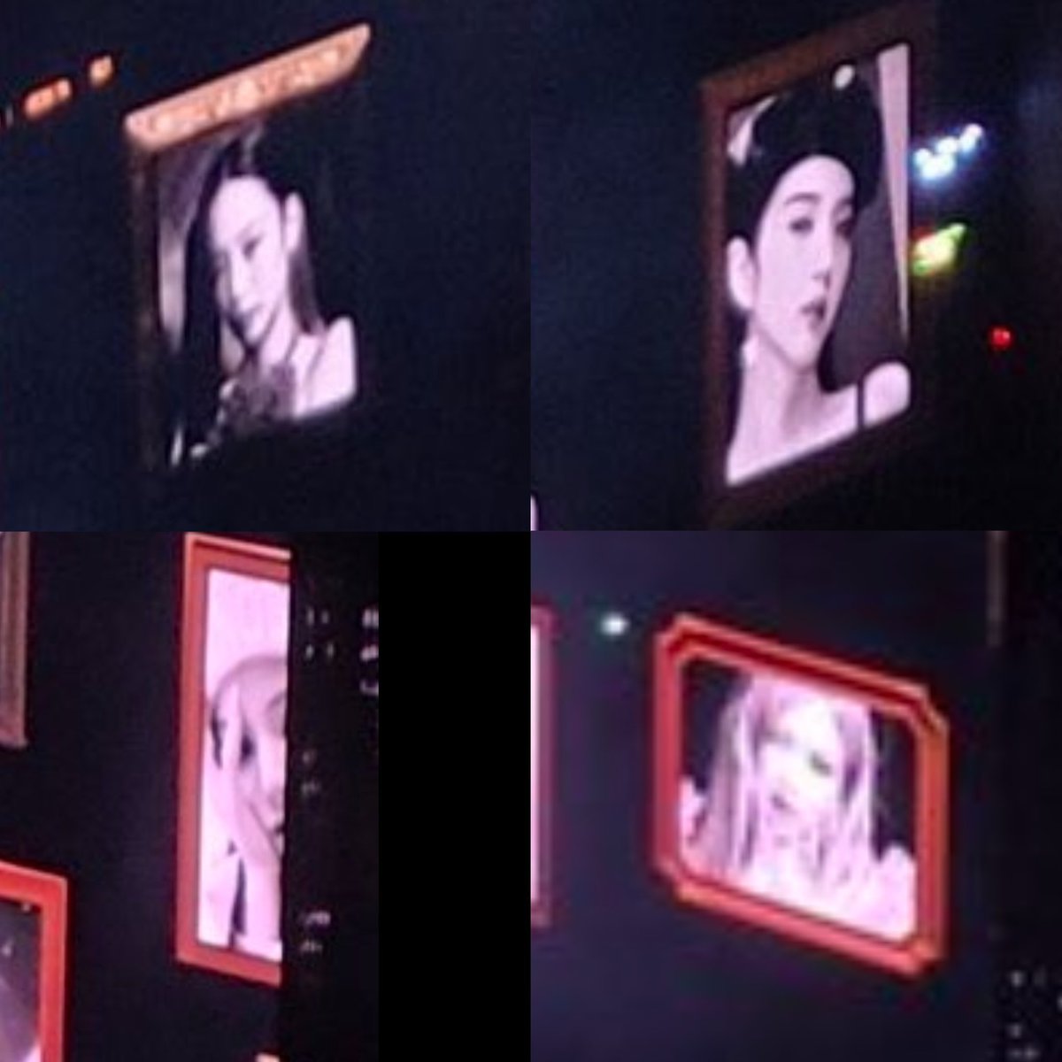blckpinkpic's tweet photo. BLACKPINK were featured alongside the other female artists in the “Shh” VCR during IU's concert where she honors female singers from different generations 🖤🩷 https://t.co/8NZ1vyVnfr