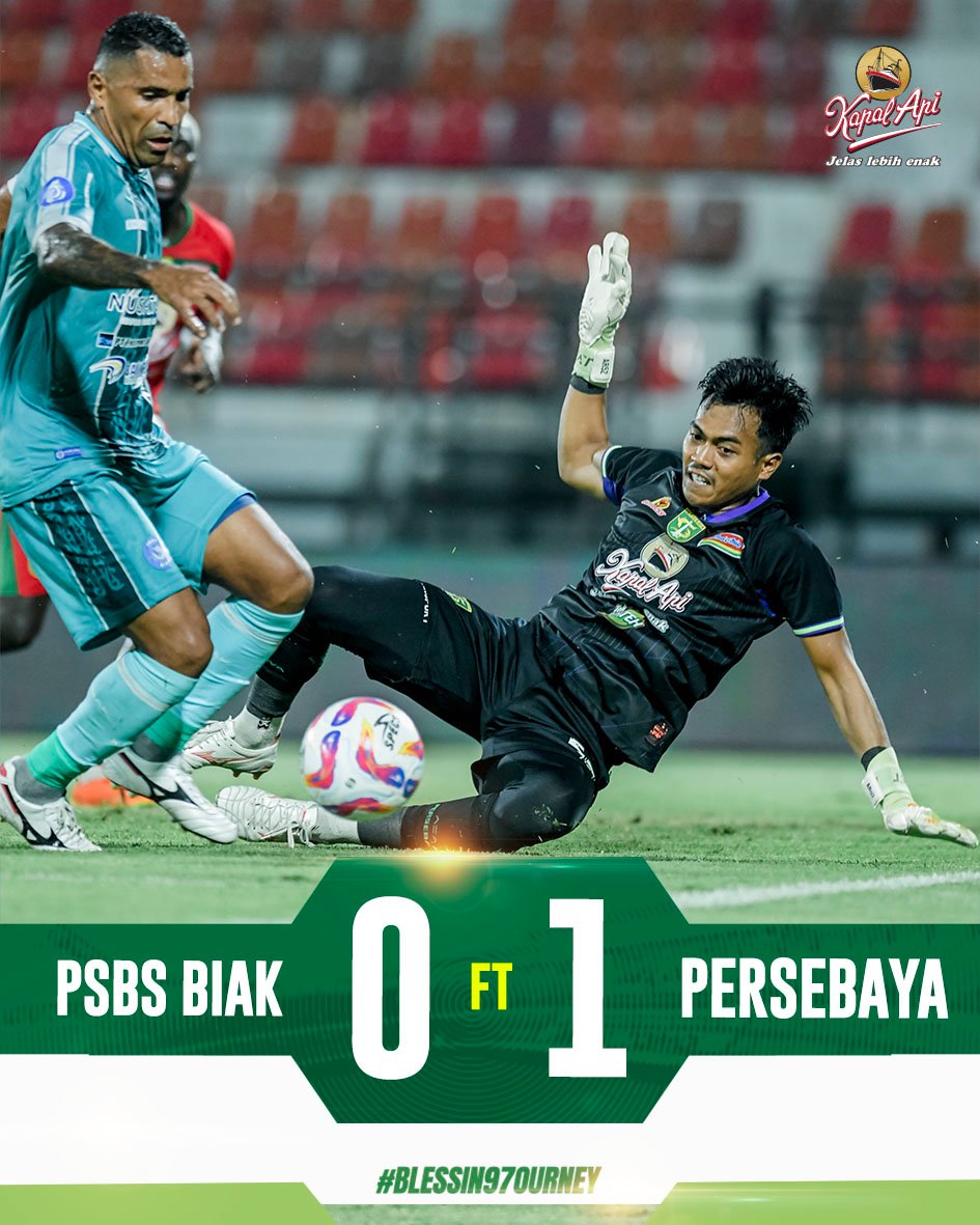 persebayaupdate's tweet photo. FT
PSBS Biak 0-1 Persebaya 

⚽️ Flavio Silva 16’

Alhamdulillah tiga poin lagi Jol

Ucok pecah telur, defense kita setangguh “TEMBOK CITICON”. Alhamdulillah

#Persebaya #KitaPersebaya https://t.co/SZ5y6QDs8J