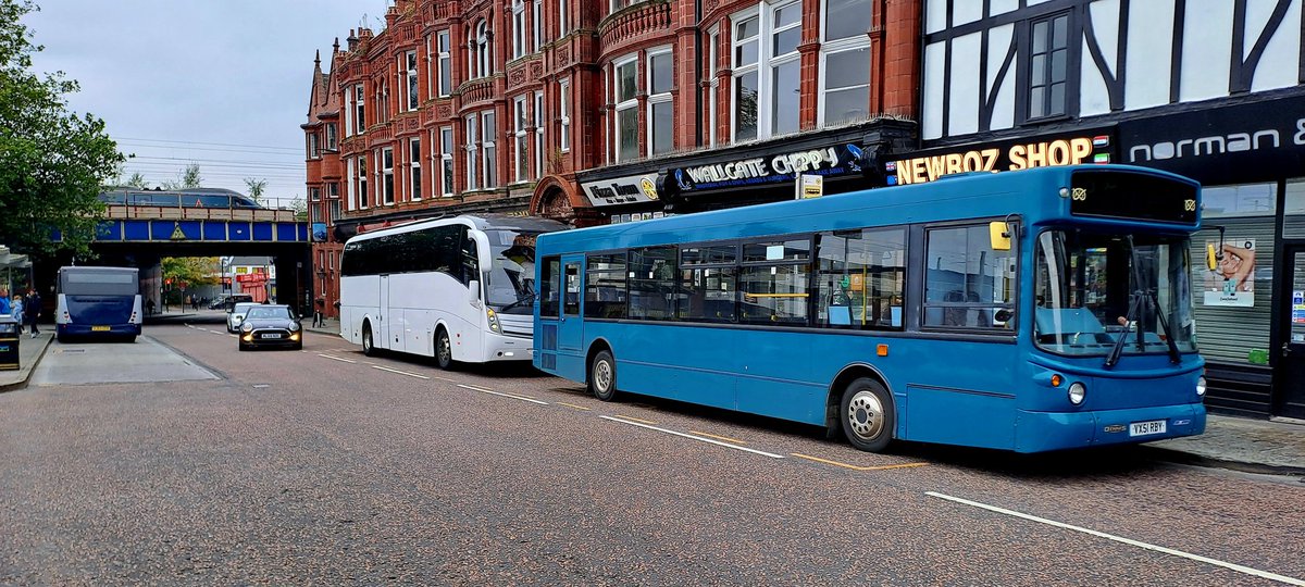 Guard_Amos's tweet photo. A nice little sight greeted me on my way to work. You don't see many of these nowadays. #Greyline @ADLbus #ALX200 (VX51 RBY) is seen in Wigan Town Centre whilst on rail replacement duty for @northernassist
@BusesMagazine @busesupnorth https://t.co/Zwyqo8nJKR