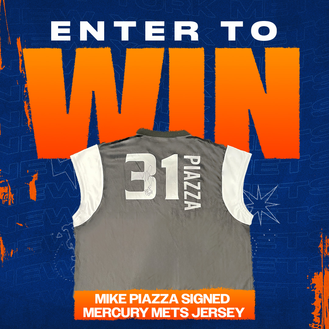 👽 GIVEAWAY 👽 

Follow and repost for a chance to win a <a href="/mikepiazza31/">Mike Piazza</a> signed Mercury Mets jersey! ✍️