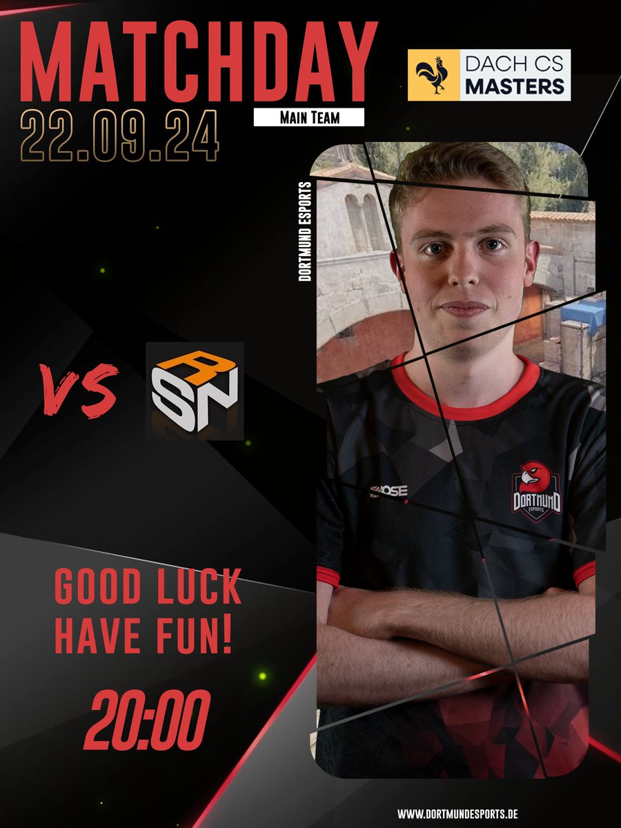 Heute geht es weiter in der #DACHCSMasters! Wir treten am 3. Spieltag gegen <a href="/ResainCSGO/">Team Resain</a> an 🙌

Line-Up:
<a href="/a_grooo/">gro | Alex Gromov</a>
<a href="/screayx_CS/">screayx_CS</a>
<a href="/future_22x/">future22</a> 
<a href="/Nitschu_/">Nitschu</a>
<a href="/LDakaJesko/">LD aka Jesko</a> 

#Dortmundesports #CS2 <a href="/dachcs/">DACH CS Masters</a>