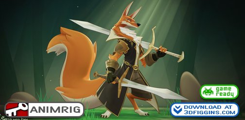🦊⚔️ Sellsword Fox rig now available at 3dFiggins.com/Store! Full range of controls for body/face/accessories and game ready!

Concept <a href="/Sublamy123/">塘主</a> 
Model <a href="/Aerylium/">Aerylus</a> 

📡 RT for a chance to win a free download!