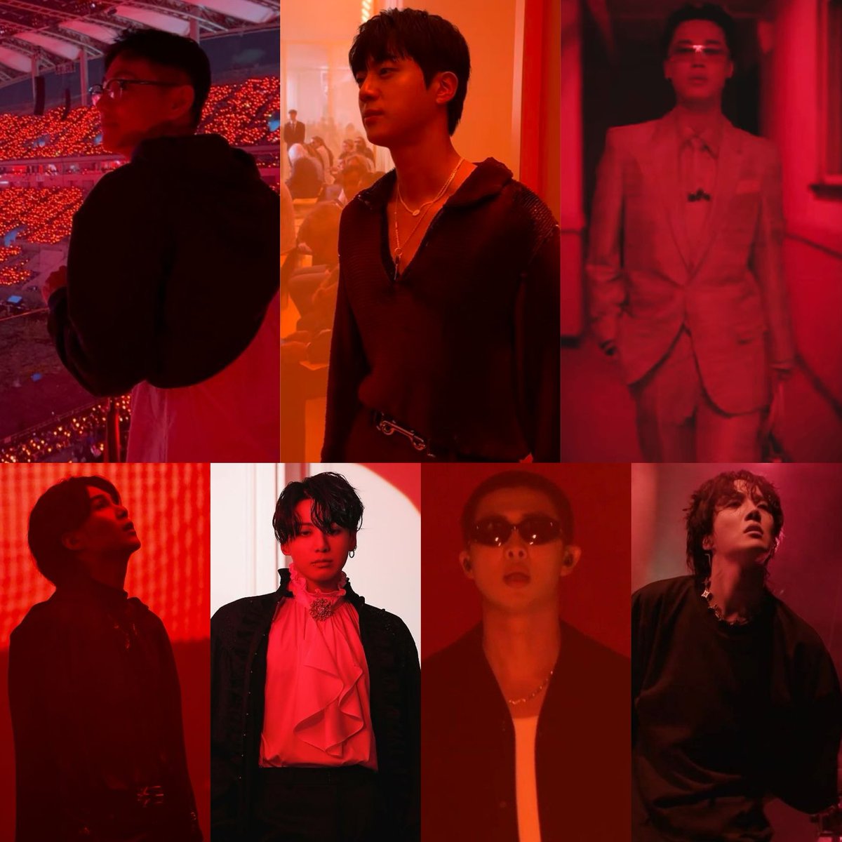 sth about BTS in red lighting