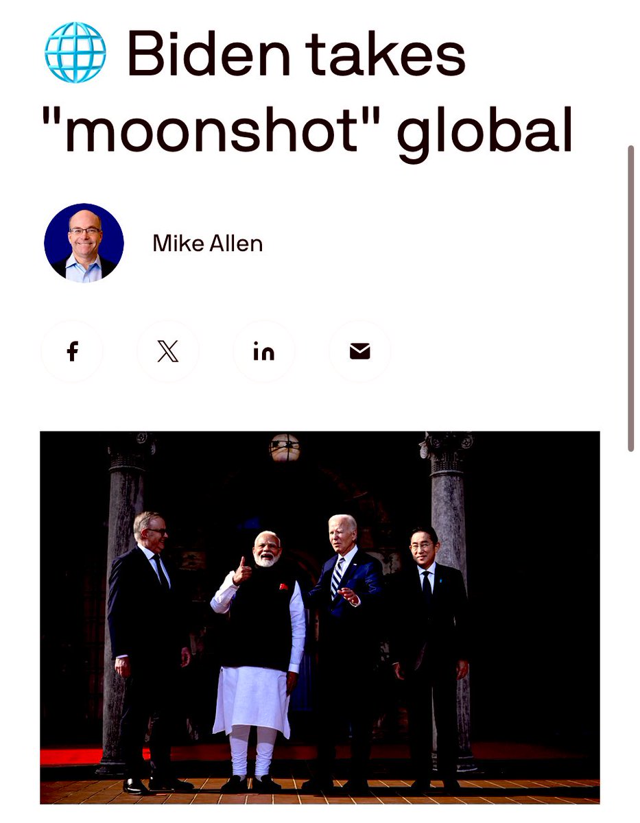 HerbieZiskend's tweet photo. .@mikeallen: “President Biden is going global with his cancer ‘moonshot’ program. He joined the leaders of the other Quad countries — Australia, India and Japan — to announce a combined effort to target cervical cancer in the Indo-Pacific, where rates of it are especially high.” https://t.co/daP2qChwXR