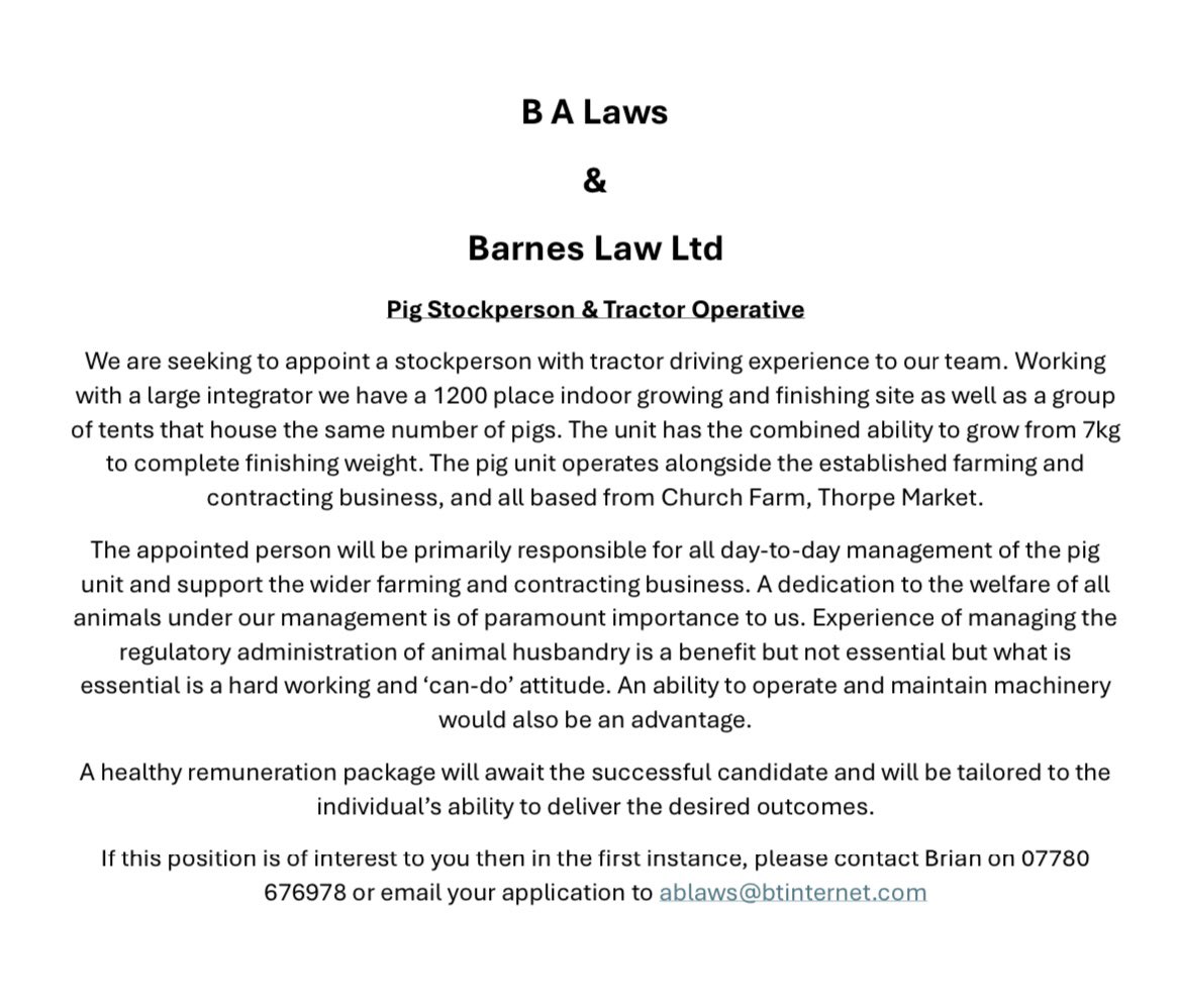 An opportunity has become available at the family business - feel free to share