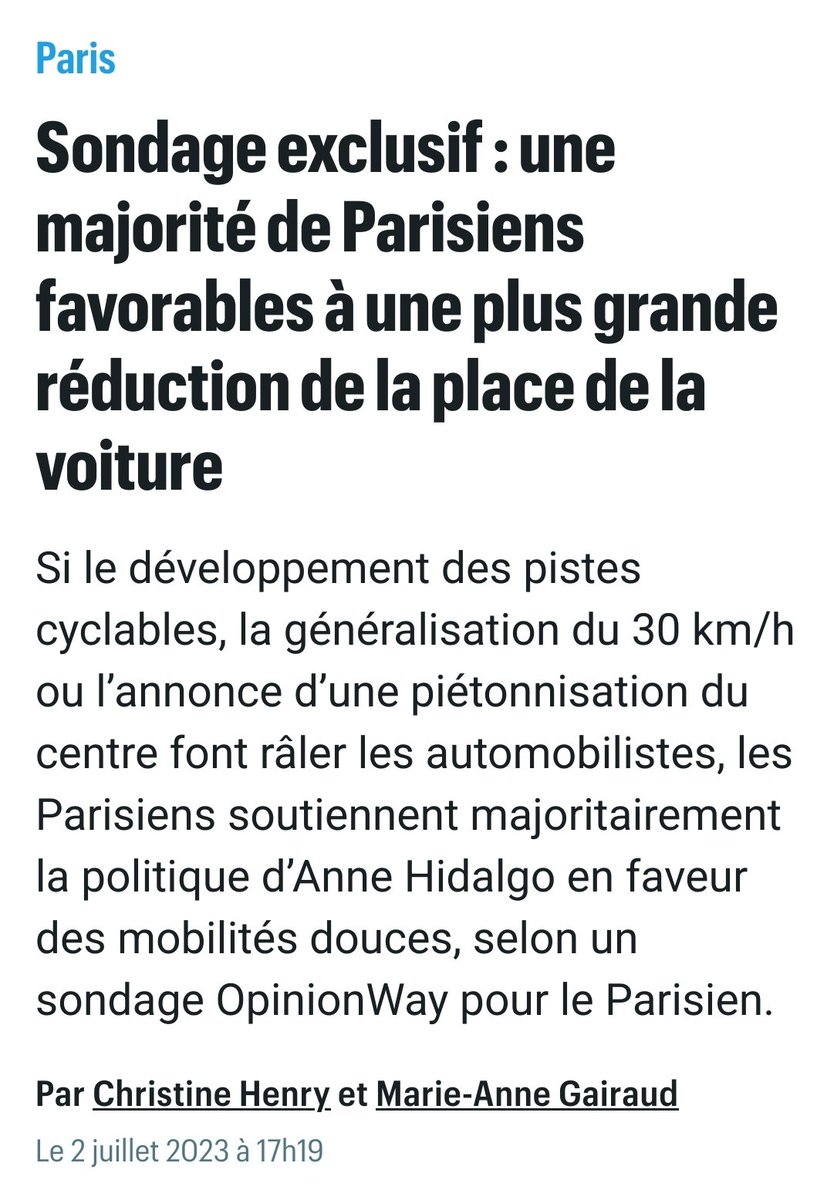 MonsieurTrains's tweet photo. On oublie pas que malgré les plaintes d'une minorité bruyante, la majorité silencieuse veut moins de voitures à Paris !

Merci à @David_Belliard et à toutes les équipes de @Paris d'en faire une réalité ! https://t.co/YpMdNlDEXE