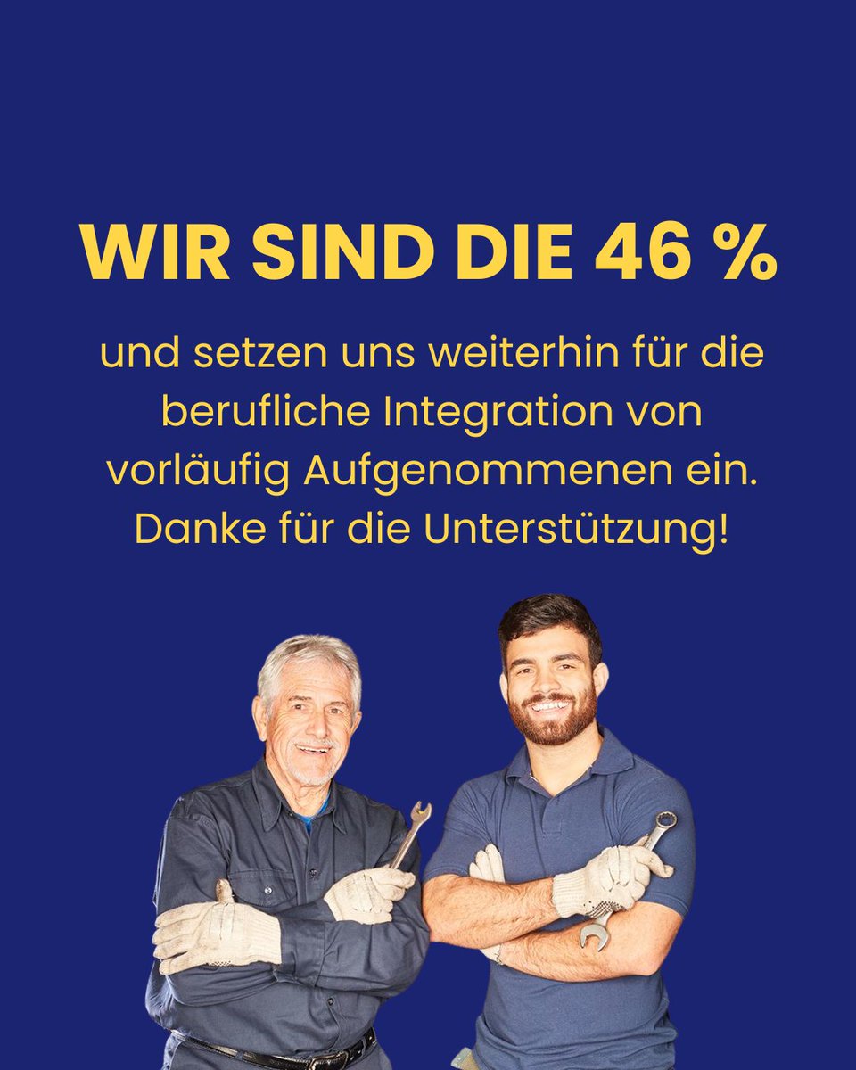 Die Bevölkerung hat sich gegen Integration und Kostenersparnis  bei vorläufig aufgenommenen Menschen entschieden. Enttäuschend.