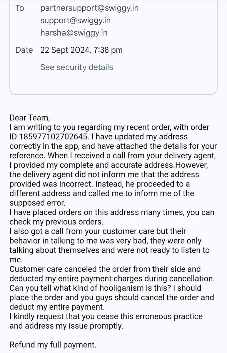 DeepakGuptaDP's tweet photo. @harshamjty @Swiggy 
I have tweeted this for my recent order,Your service is so useless,Fooling people and committing fraud. https://t.co/s9yUf65qv1