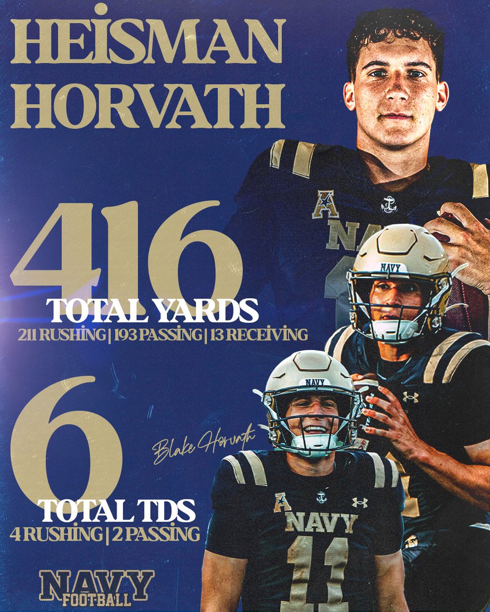 NavyFB's tweet image. #HeismanHorvath had a day yesterday

#GoNavy | #RollGoats