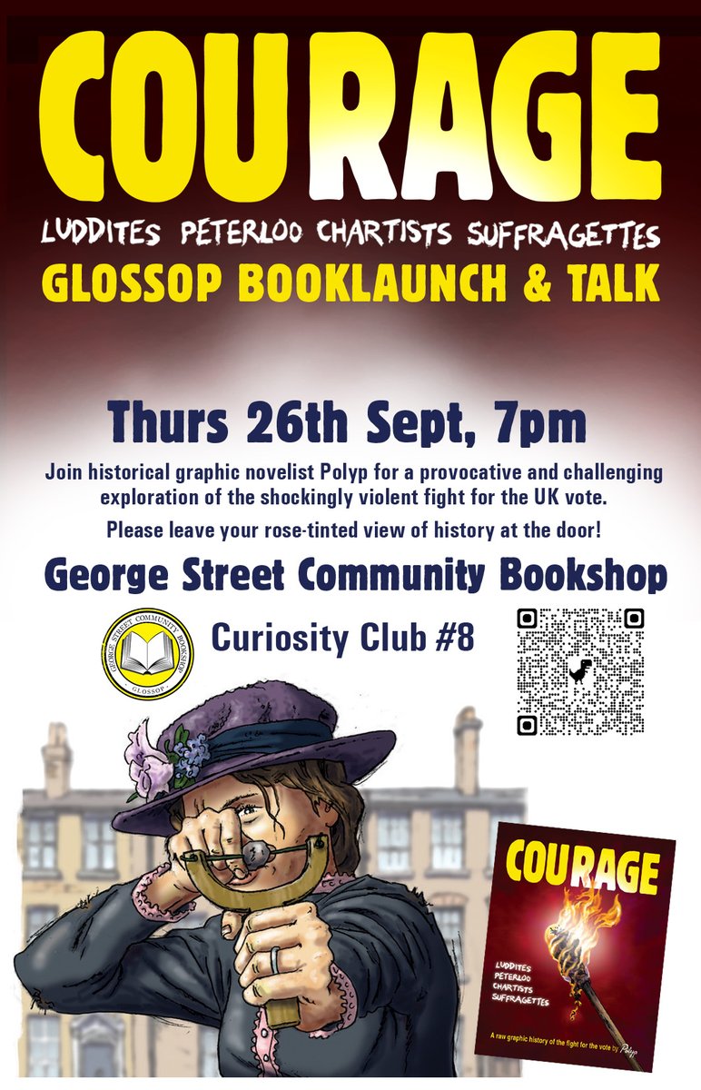 Coming up this week, the Glossop launch for my short history book, one that gives a lively and challenging context to Peterloo and the shockingly violent fight for the vote... eventbrite.co.uk/e/curiosity-cl…