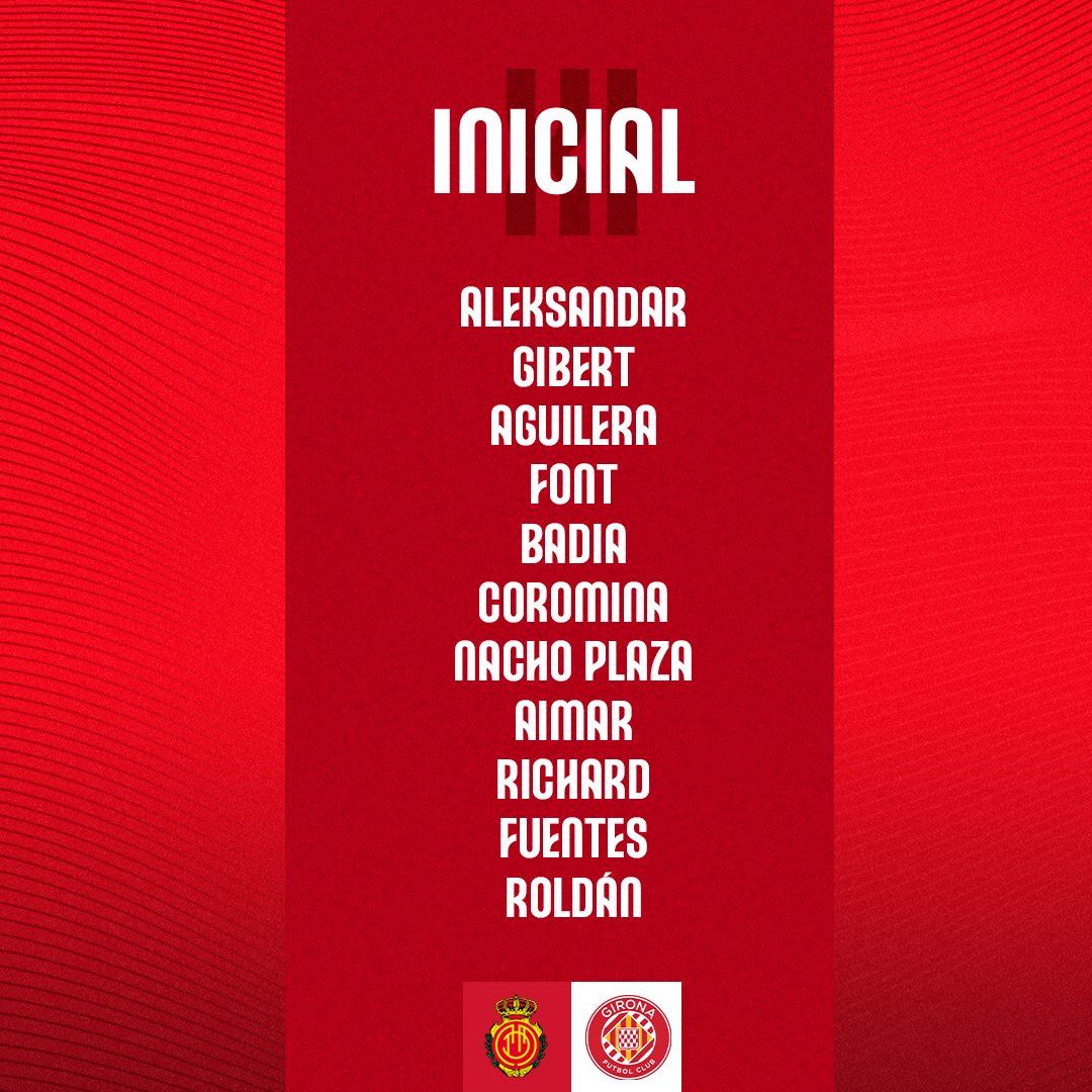 GFCAcademia's tweet photo. 𝐋'𝐎𝐍𝐙𝐄 𝐃𝐄𝐋 𝐉𝐔𝐕𝐄𝐍𝐈𝐋 𝐀! ❤️🤍

🔄 Suplents: Silvero, Olivera (ps), Derek, Yeray, Nesta, Montes i Curcio. https://t.co/eJu3qKZJJv
