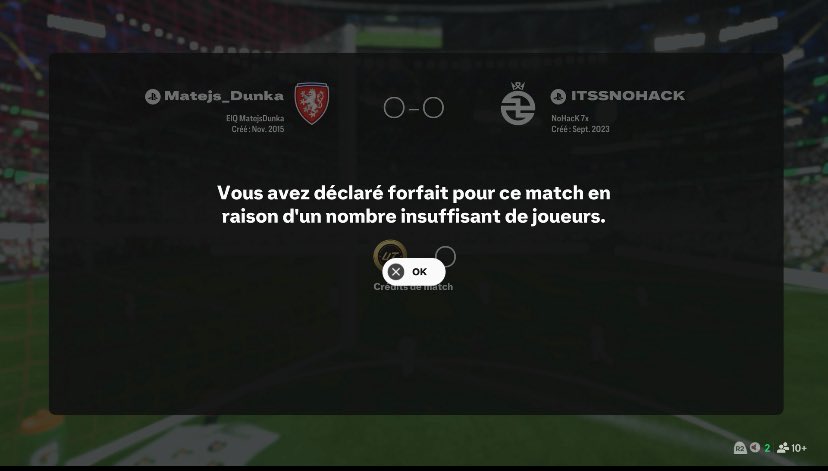 A tout les match en coop sa me deco 
Et j ai la défaite y’a une solution ?