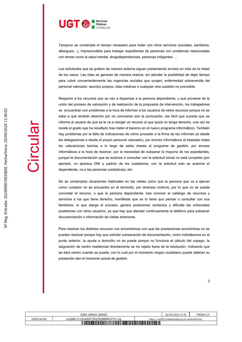 Plataforma Andaluza Personal Atención Dependencia tweet media
