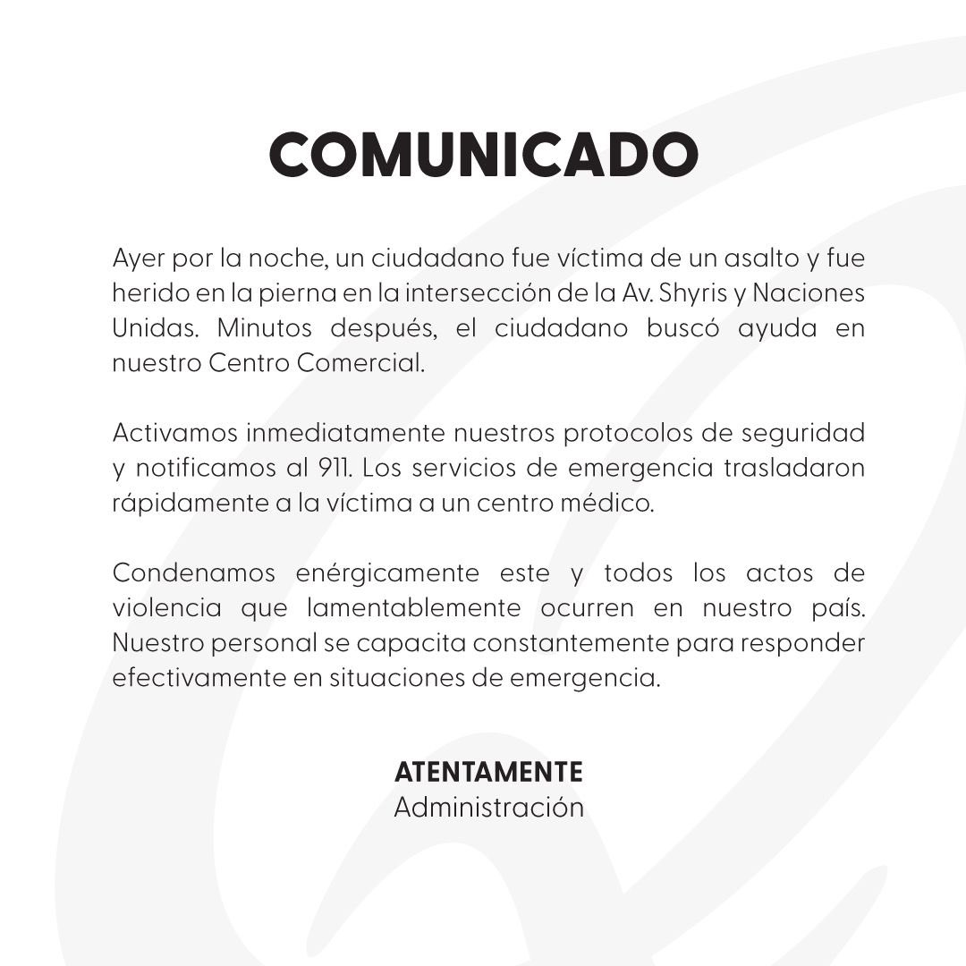 📣Información importante para nuestra comunidad📣
#Quito #Quicentro #QuicentroShopping